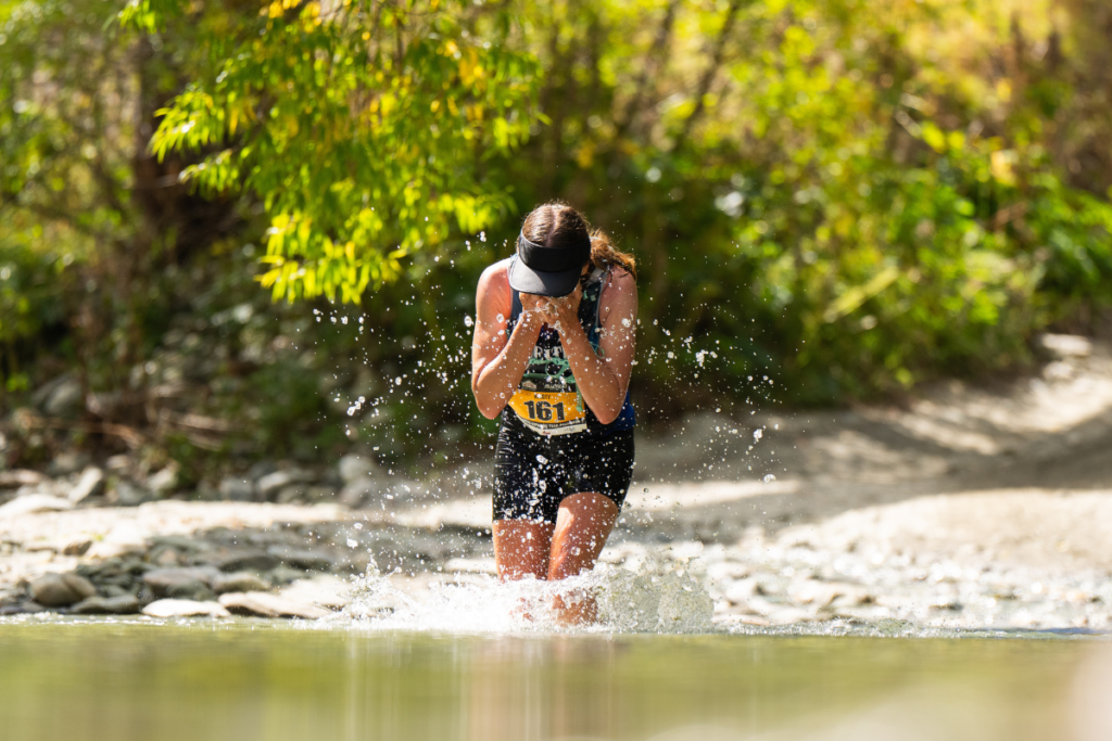 Running cooling off in river